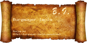 Burgmayer Imola névjegykártya